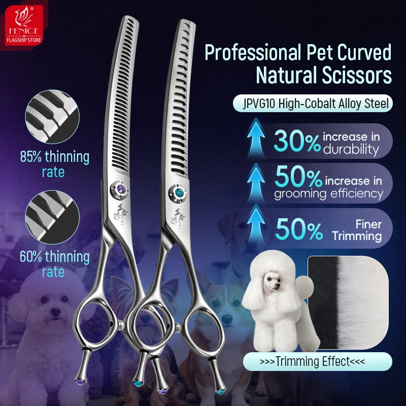 Grooming Scissors - Tesoura Curva para Cães Fenice King