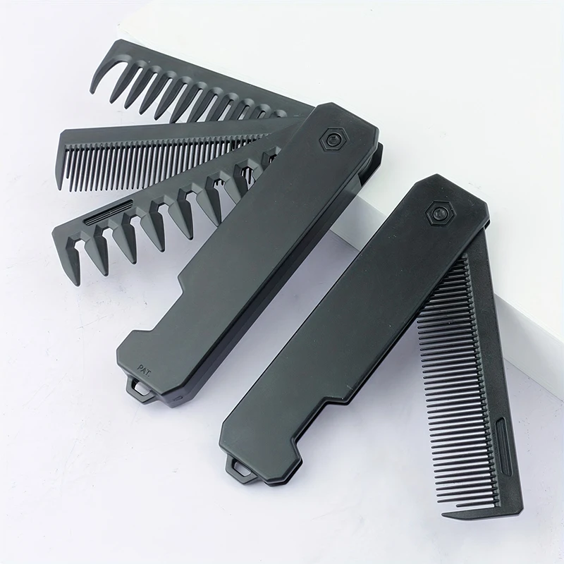 Mens Grooming Travel Kit - Pente de barba dobrável 3 em
