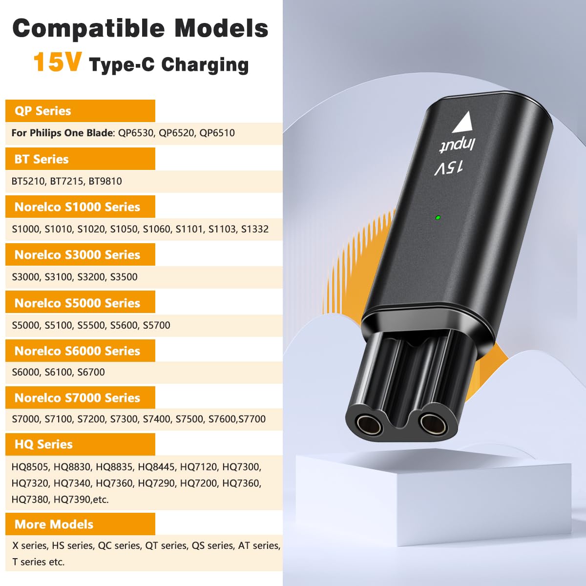 Brangdy 15v hq8505 tipo-c adap - Electric Razor avaliação e preço